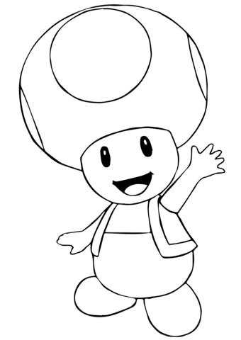 Mario Bros. Toad Coloring Page